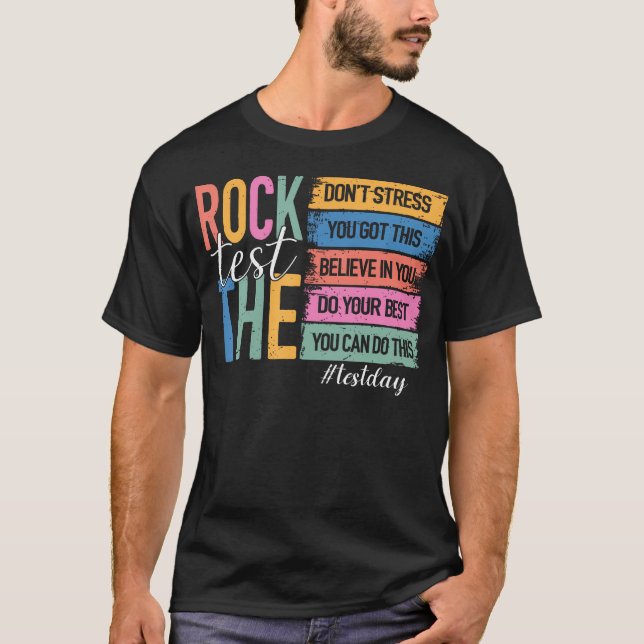 Dia de Teste Retro Rock The Test Camiseta Motivaci (Frente)