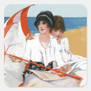 Dia de verão do vintage em etiquetas da praia