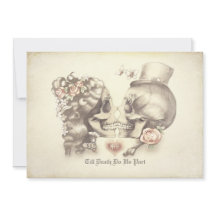 Dia do Casal Crânio dos Convites de Casamento Mort