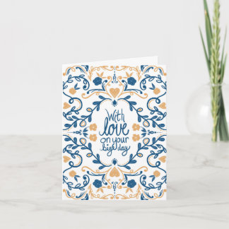 Dia do Casamento Com Amor, Cartão de Arte Popular,