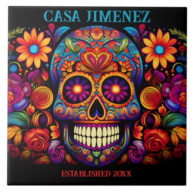 Dia do Crânio do Azulejo do Presente de Casamento  (Frente)