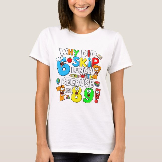 Dia do Número Camiseta Divertida de Matemática 7 8 (Frente)
