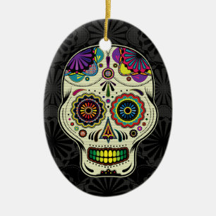 Dia do ornamento inoperante do crânio do açúcar