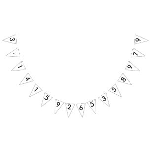 dia do pi 3.14159... Bandeiras de Bunting