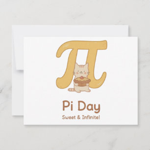 Dia do Pi Cartão Postal de Gato Fofo – Doce e Infi