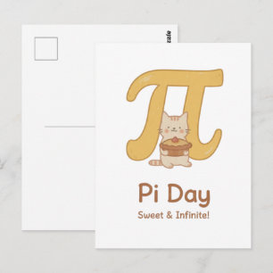 Dia do Pi Cartão Postal de Gato Fofo – Doce e Infi
