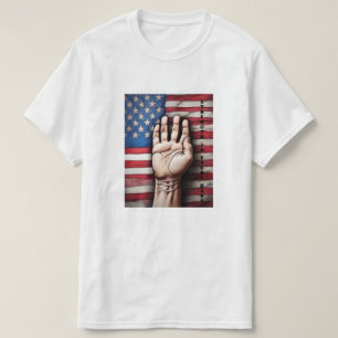 Dia do Trabalho de Bandeira Americana em Camisa Az