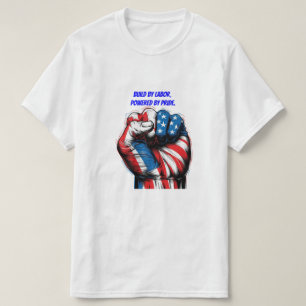 Dia do Trabalho de Bandeira Americana em Camisa Az