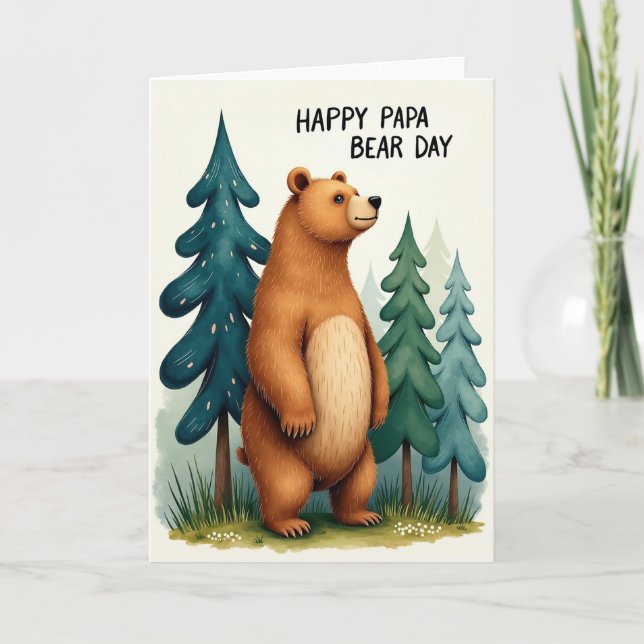 Dia Doce do Urso Pai Floresta Cartão (Frente)