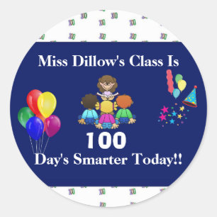 Dia dos 100 do professor de etiquetas da escola