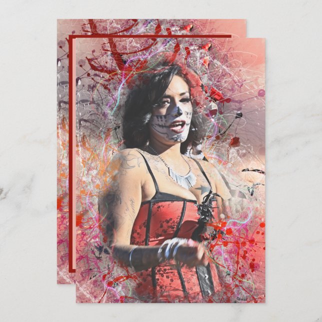 Dia dos Adoráveis da Mulher Morta no Cartão de Des (Frente/Verso)