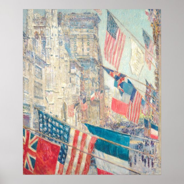Dia dos Aliados - Childe Hassam Fine Art Poster (Frente)