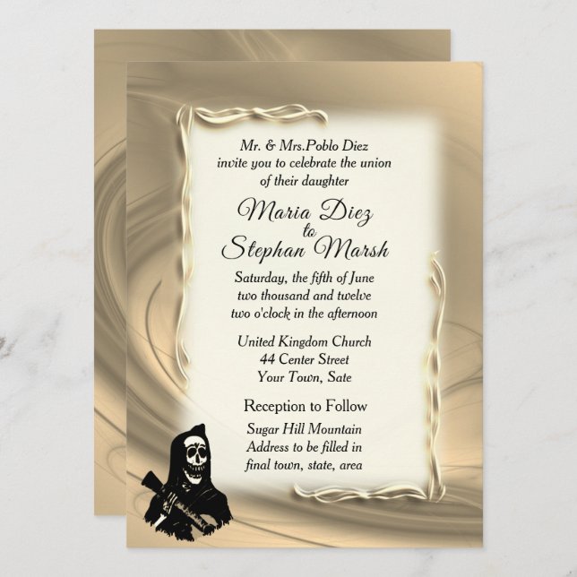 Dia dos Convites de Casamento Morto (Frente/Verso)