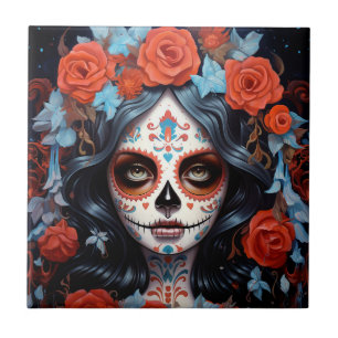 Dia dos Mortos Da Garota Do Crânio Do Açúcar