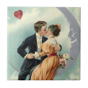 Dia dos Namorados Vintage Vitoriano Beijo na Lua