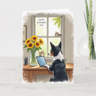 Dia dos Pais Felinos Cartão de Janela