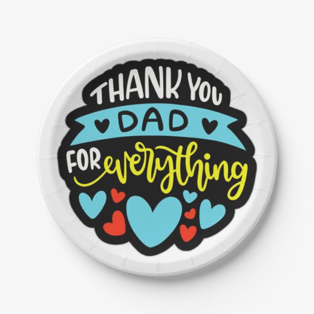 Dia dos Pais Prato de Papel (Frente)