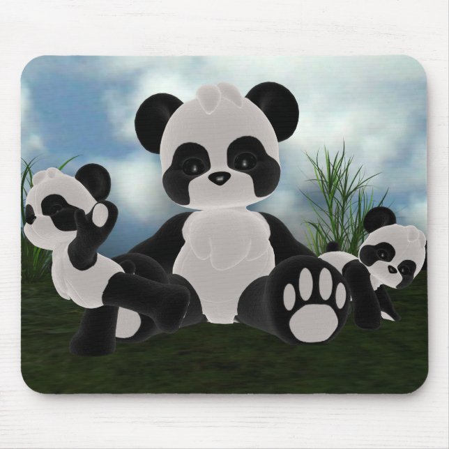 Dia ensolarado Mousepad de Bearz da panda (Frente)