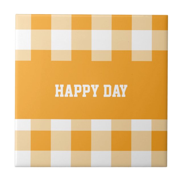 Dia Feliz do Padrão Gingham (Frente)