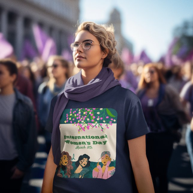 Dia Internacional da Mulher 8 de março Mulheres Fl (International Women's Day March 8th Floral Women's T-Shirt)