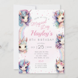 Dia Mágico do Convite de aniversário Unicórnio