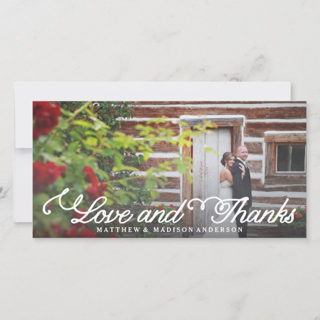 Dia Mais Doce | Casamento Obrigado Cartão com foto (Frente)