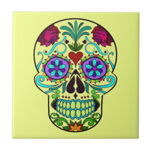 Dia Mexicano do Azulejo cerâmico do crânio morto 4