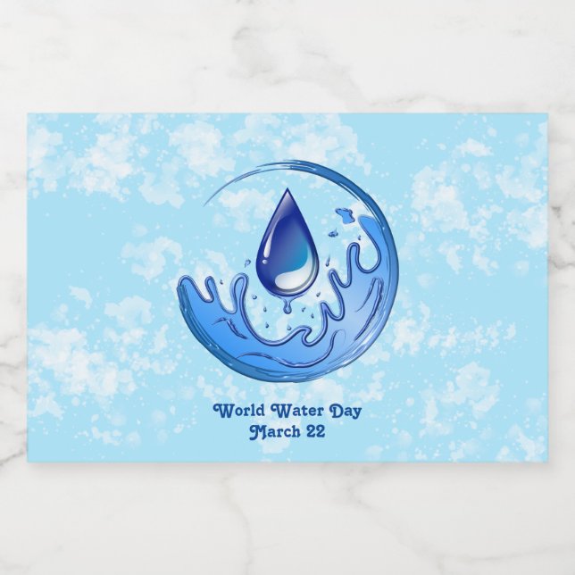 Dia Mundial da Água Salve a Terra (Rótulo Único)