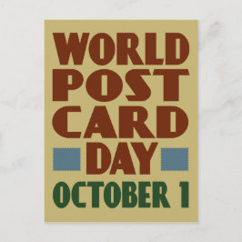 Dia Mundial do Cartão Postal com a tipografia vint