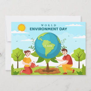 Dia Mundial do Meio Ambiente Cartão Plano de Plant