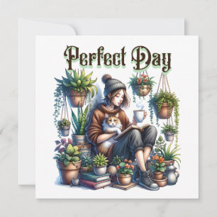 Dia perfeito   Leitura de Raparigas com Gatos e Pl