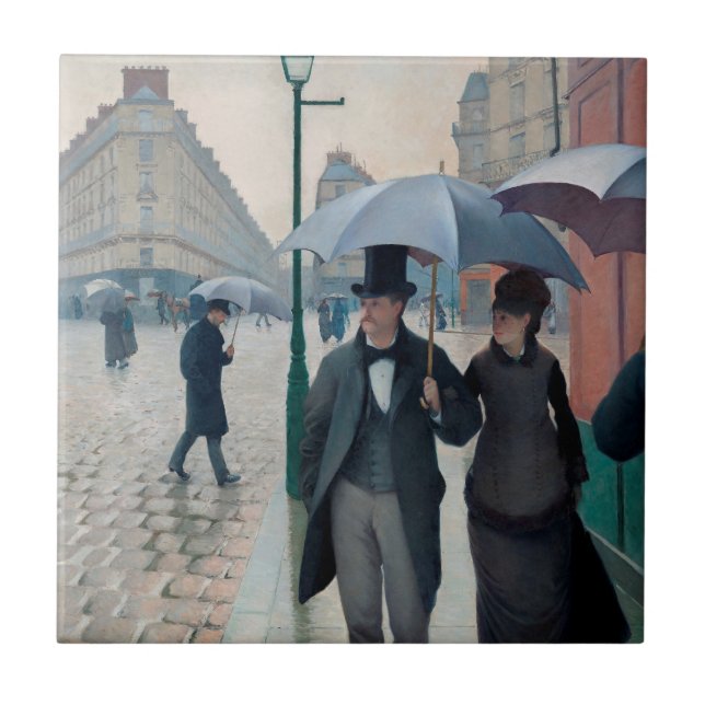 Dia Rainy da Rua Paris por Gustave Caillebotte (Frente)