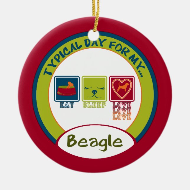 Dia típico do meu Beagle | Ornamento (Frente)