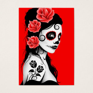 Dia vermelho da menina inoperante do crânio do