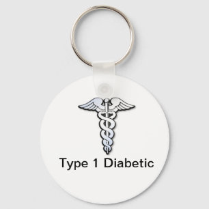 Diabetes ID Chaveiro preto