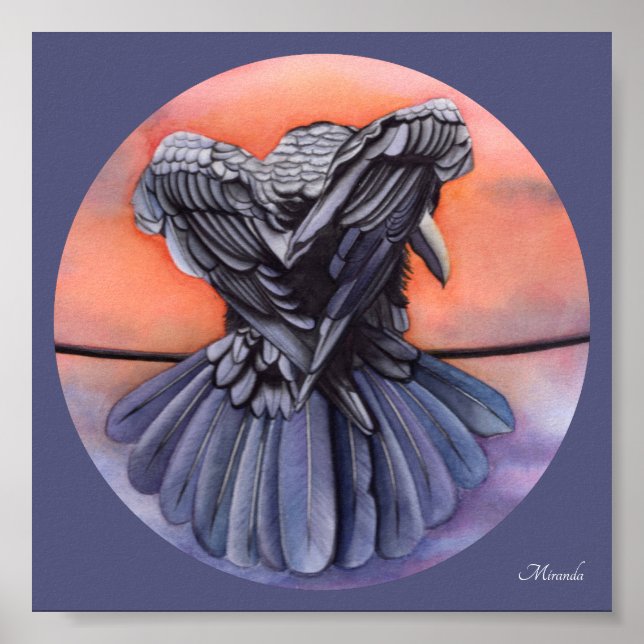 Diablo The Crow Black Raven Art Impressão Miranda (Frente)