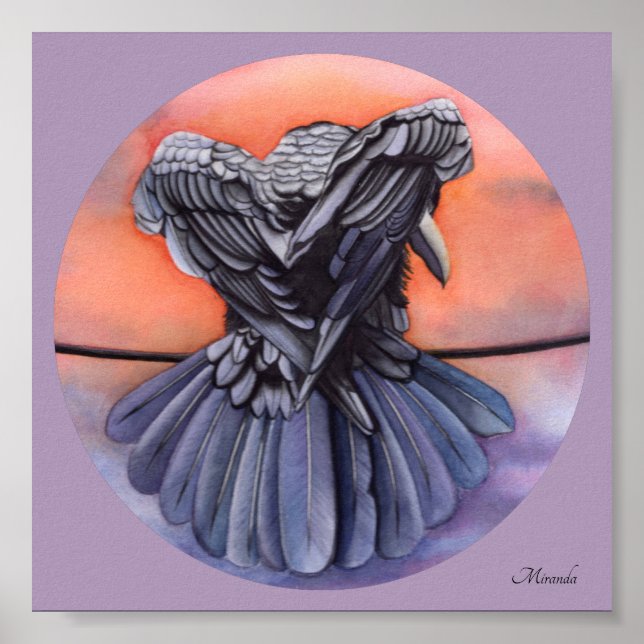 Diablo The Crow Black Raven Art Impressão Miranda (Frente)