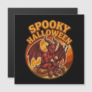 Diabo Pequeno e Assustador Design Retro de Hallowe