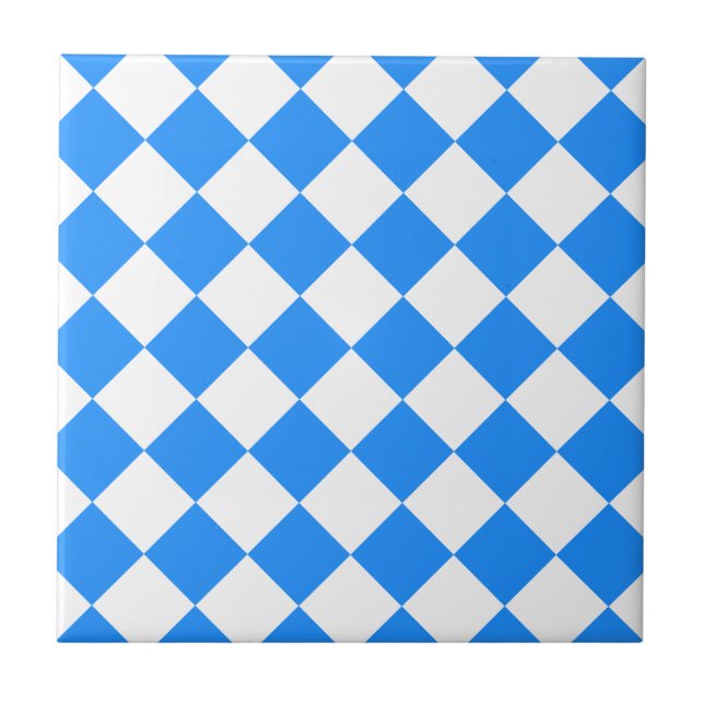 Diag Checkered - branco e azul (Frente)