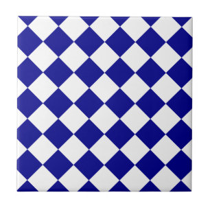 Diag Checkered - branco e azul escuro