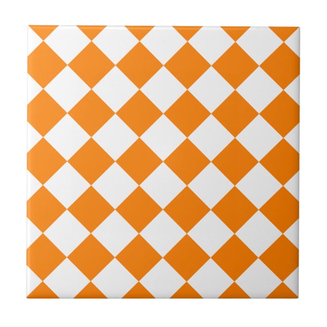 Diag Checkered - branco e laranja (Frente)