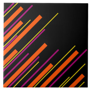Diagonais - Preto, Rosa, Laranja e Amarelo