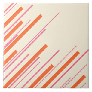 Diagonais - Rosa, Laranja e Creme