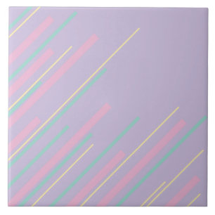 Diagonais - Rosa Pastel, Amarelo, Roxo e Verde