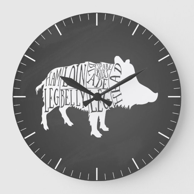 Diagrama de carne corta relógio porco selvagem (Frente)