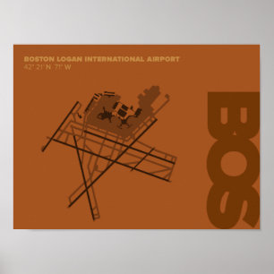 Diagrama do Aeroporto de Boston (BOS) Poster