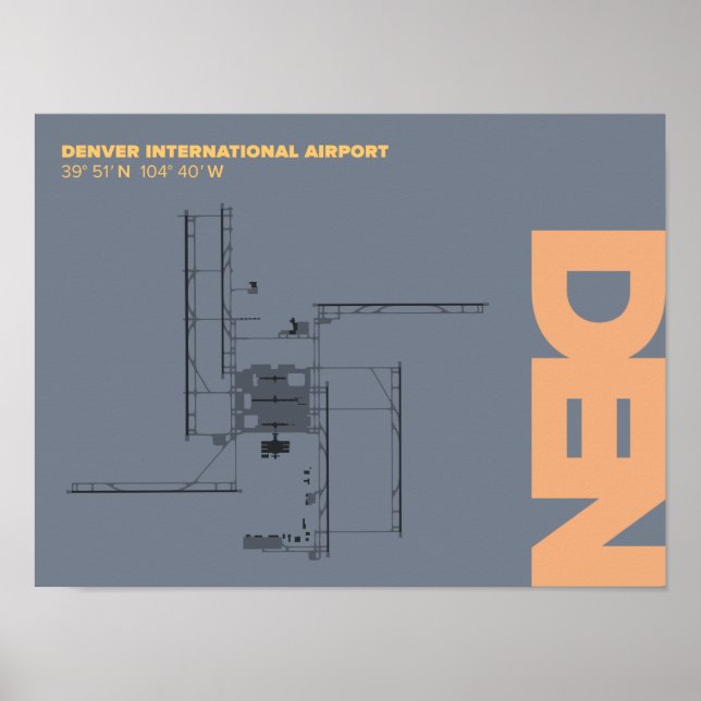 Diagrama Poster do Aeroporto de Denver (DEN) (Frente)