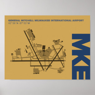Diagrama Poster do Aeroporto de Milwaukee (MKE)