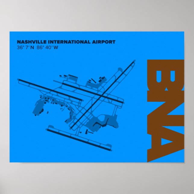 Diagrama Poster do Aeroporto de Nashville (BNA) (Frente)