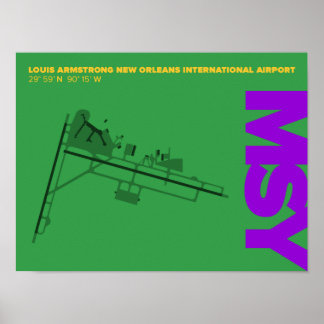 Diagrama Poster do Aeroporto de Nova Orleans (MSY)